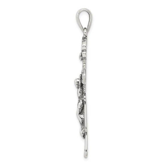 Million Charms 925 Sterling Silver Antiqued Iona Crucifix Necklace Charm Pendant - Picture 2 of 4